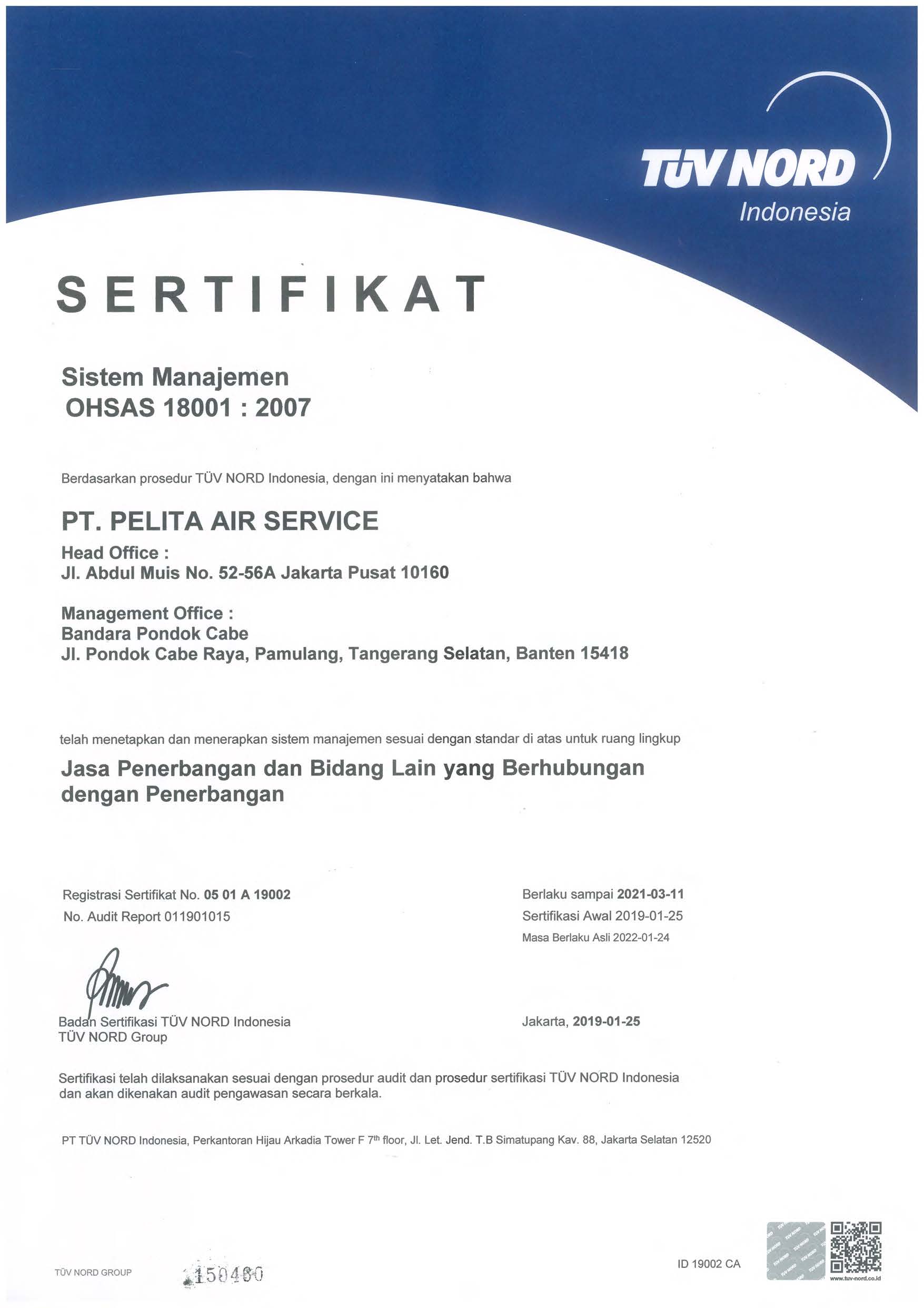 OHSAS Certificate